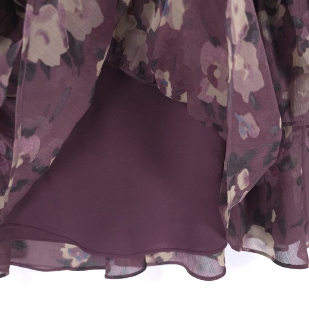 NWT LAUREN RALPH LAUREN Floral Crinkle Georgette Miniskirt Purple‎ Multi Size 8 - Picture 11 of 16
